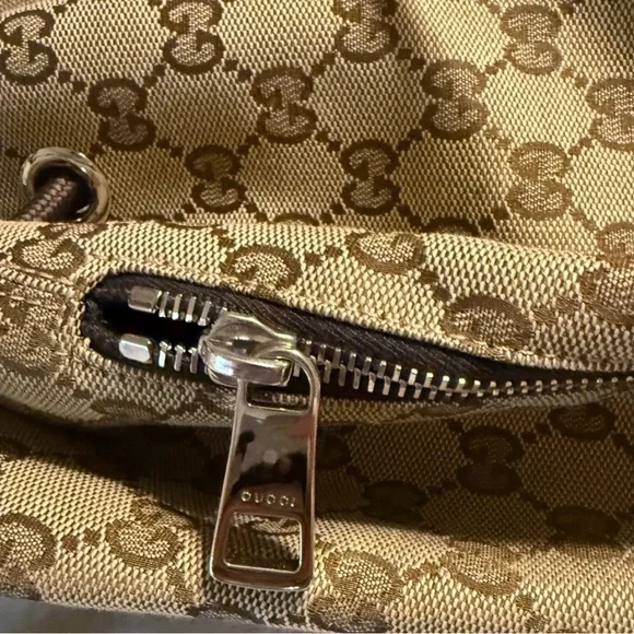 Gucci Tan and Brown Monogram Backpack - Picture 4 of 13